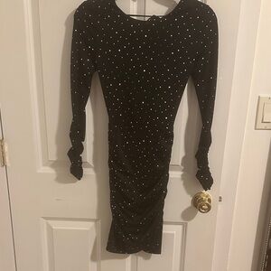 Elegant Black Sparkly backless dress